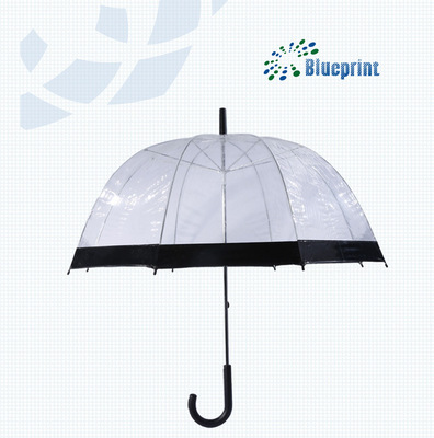 【供应加厚透明PVC阿波罗拱形公主塑胶雨伞】价格,厂家,图片,雨衣,惠州市华煜伞业-
